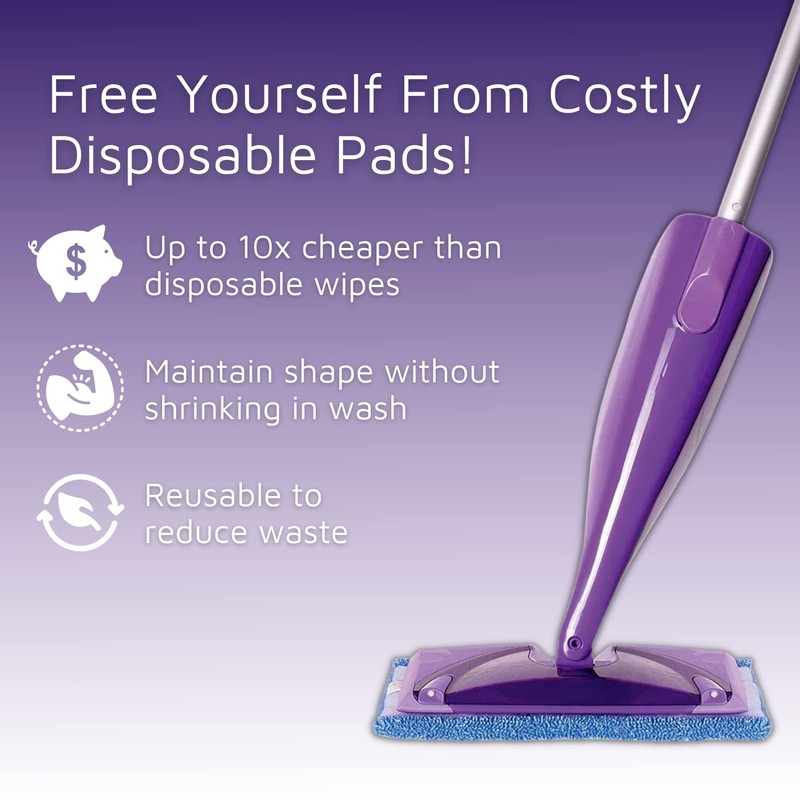 Upgraded Reusable Mop Refill Pads for Flash Powermop, Thicker Absorbing