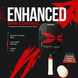 Arronax 16mm Thermoformed Carbon Fiber USA Approved XT700 Pickleball Paddle for Beginners and Seasoned Player Black