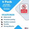 6-Pack - No Entry Staff Only Vinyl Sticker Signs -