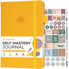 Clever Fox Self Mastery Journal – Guided Daily Reflection & Self Improvement Journal with Prompts – Journaling Notebook for Women & Men (Amber Yellow)