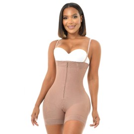 Melibelt 2020 Fajas Colombianas Reductoras Y Moldeadoras Compression Garment Strapless Shapewear For Women (Small, Mocca)
