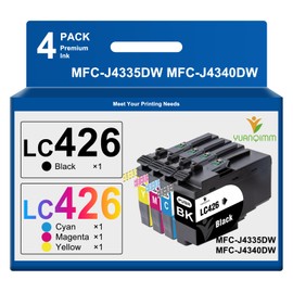 YUANQIMM LC426 LC 426 Cartridges Compatible with Brother LC426 LC-426VAL Printer Cartridges for Brother MFC-J4340DW MFC-J4335DW Brother MFC-J4540DW MFC-J4535DW Printer (Black/Cyan/Magenta/Yellow, 4