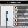 FGB 2-Port Keystone Wall Plate 20-Pack, Low-Profile Single Gang Wall