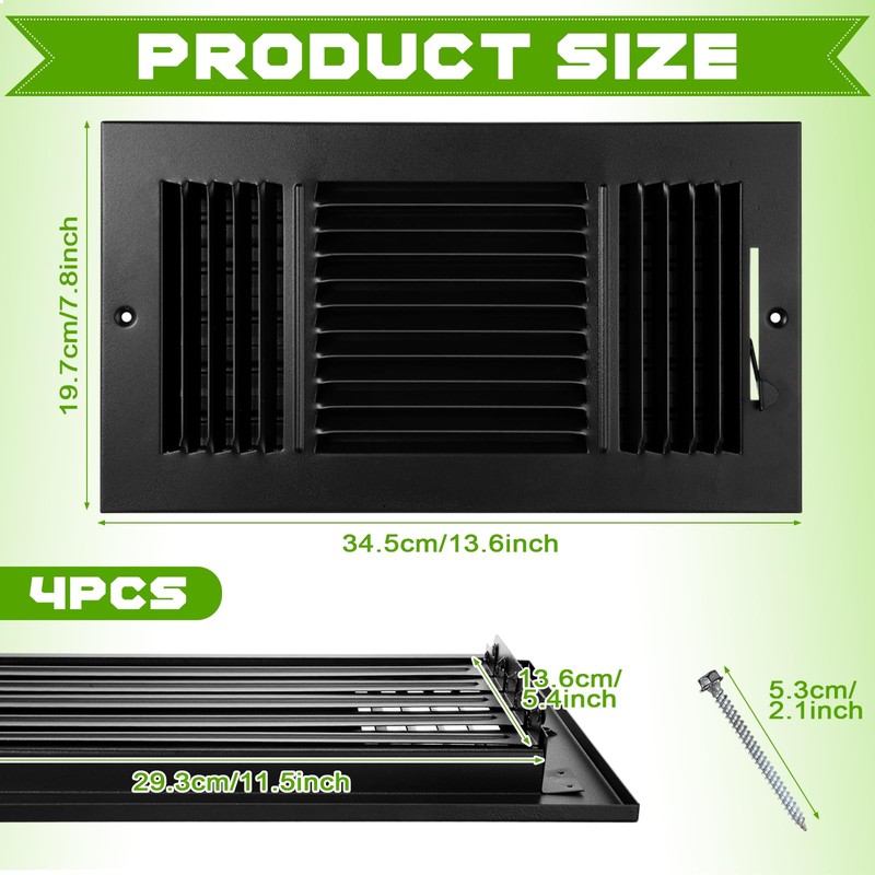 Wesiti 4 Pcs 12 x 6 Inch Vent Covers for