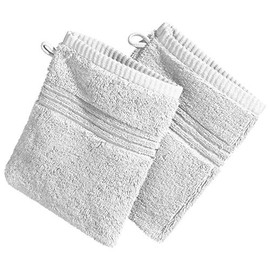 Erwin Müller Walk Terry Wash Mitt Constance Pack of 2 White Size 15 x 21 cm – Very High Quality and Ultra Absorbent, 100% Cotton