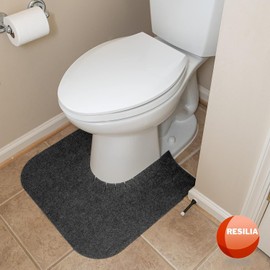 RESILIA Universal Rounded Commode Potty Training Mats - Super-Absorbent Toilet Training Rug for Kids, Universal Bathroom Protector Pads, 1 Pack, Charcoal, Made in The USA