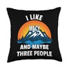 I Like Macy Maybe Three People Throw Pillow, 18x18, Multicolor