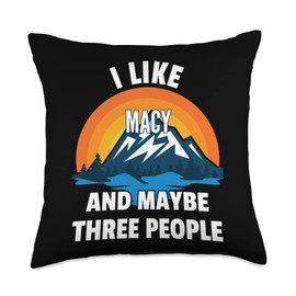 I Like Macy Maybe Three People Throw Pillow, 18x18, Multicolor
