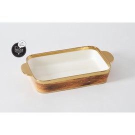 Pampa Bay Madera Rectangular Baking Dish, 13"" x 9"" x 2.5"" tall, 3.5 qt Capacity, White Gold