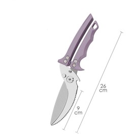 Heavy Duty Poultry Shears - A Must Have Kitchen Shears for Chicken and Meat Cutting - Dishwasher Safe and Stainless Food Kitchen Scissors for Thanksgiving (Lightpurple)
