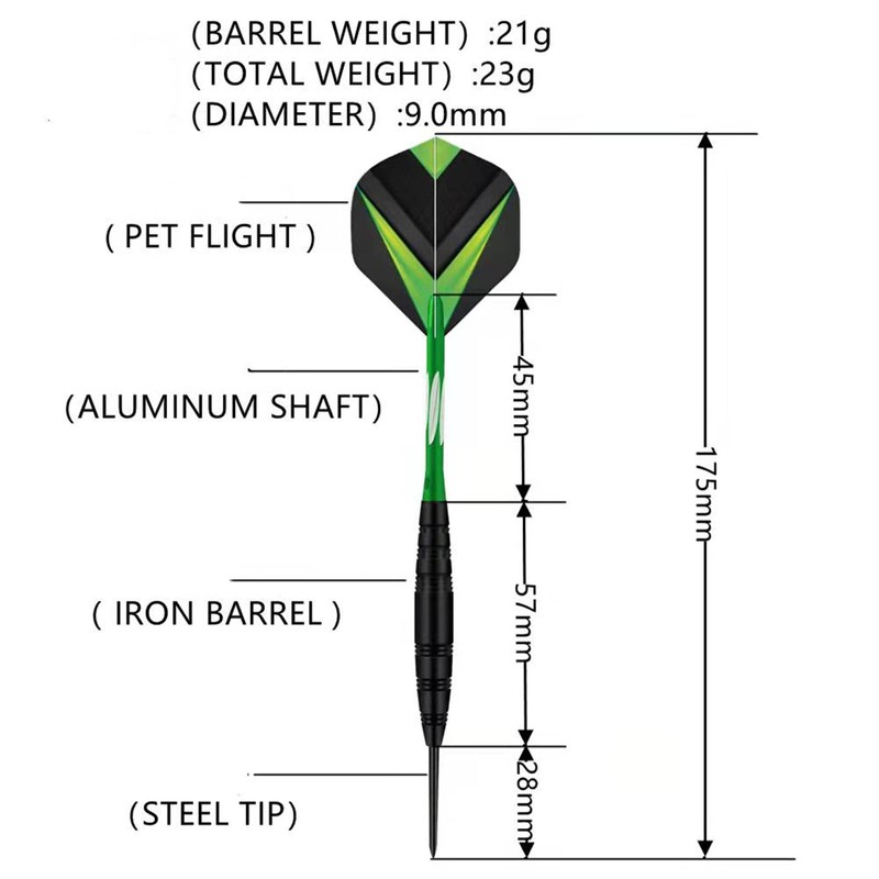 Aiqilai Darts Set 3 Pack,23g Professional Steel Tip Dart with