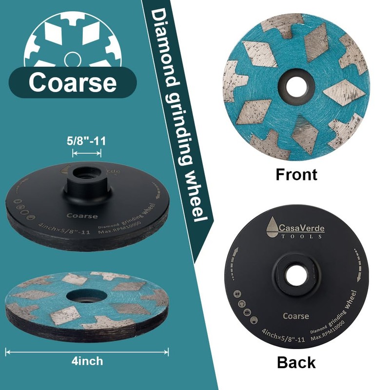 Casaverde 4" Resin Filled Diamond Cup Wheel,Granite Cup Wheels with