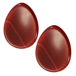 mookaitedecor Pack of 2 Natural Carnelian Crystal Thumb Worry Stones for Anxiety Stress Relief, Polished Oval Pocket Stones Palm Quartz Healing Crystal Gifts for Reiki Chakra Balancing