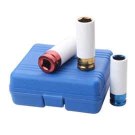 [CALIFAKT] Socket Wrench Wheel Nut, Set of 3, Impact Wrench, 0.7 inch (17 mm), 0.7 inch (19 mm), 0.8 inch (21 mm), Torque Wrench, Tire