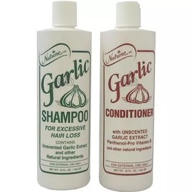 Nutrine Garlic Shampoo + Conditioner Combo Set Unscented 16Oz