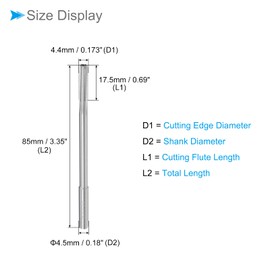 CoCud Machine Chuck Reamers 1.9 mm Diameter D4 Accuracy M35 Cobalt High Speed Steel Straight Groove Milling Cutter (Application: for Lathe Machine) Pack of 2