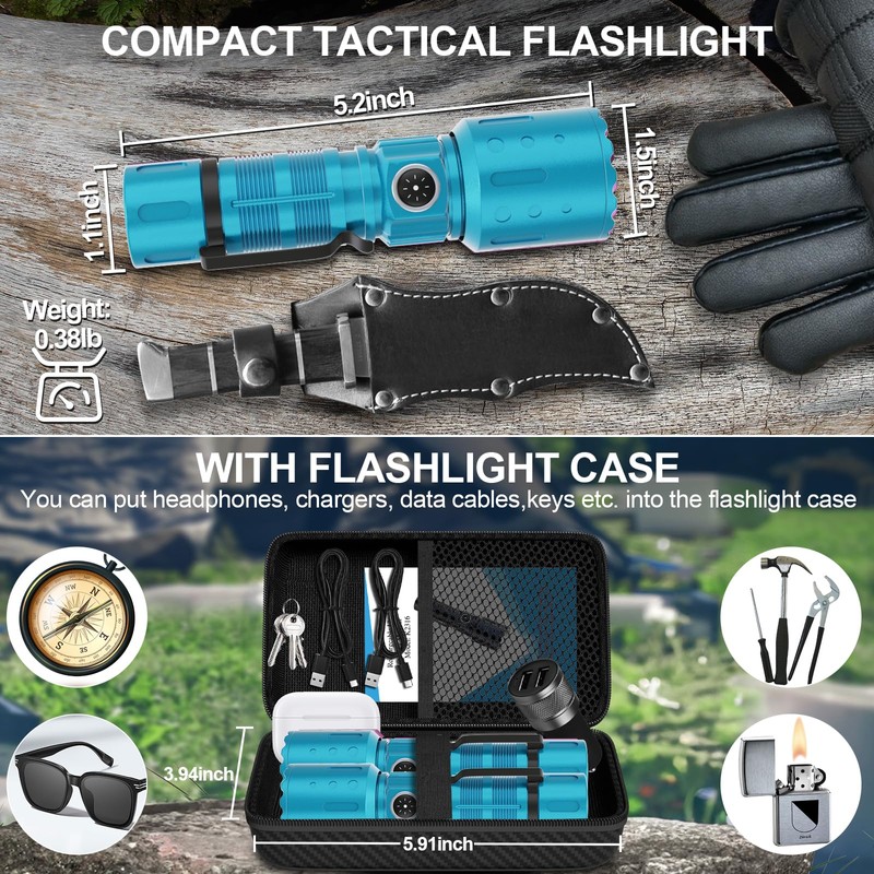 Banral Flashlights High Lumens Rechargeable, Super Bright Long Range Small
