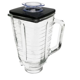 Replacement Blender 5-cup Glass Jar with Jar lid and Stainless Steel 4-point Ice Crushing Blade, Jar Bottom Cap 148381-000-090,Compatible with Oster Classic and OSTERIZER Series Blender