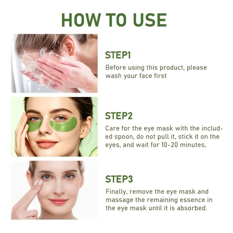 60 Parches Oculares Té Verde Reafirmantes Anti Ojeras