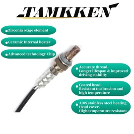 TAMKKEN 234-4191 Sensor de oxígeno O2 apto para Hyundai Sonata Tiburon Santa Fe Tucson 2003-2009, Kia Sportage Optima 2004-2010, 2344191, aguas arriba/abajo