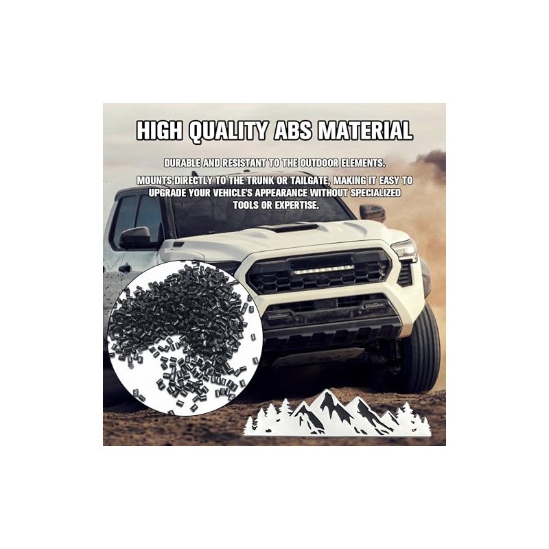 Snow Mountain Tree Emblem for Car, 2 Pcs 7 Inch