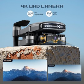 LANSAND Brushless Motor Drone with Camera for Adults 4K UHD Long Range FPV Video,5G Transmission,120°FOV 90°Adjustable Lens,2Batteries,Carrying Case,Optical Positioning,Easy for Beginner,Under249G