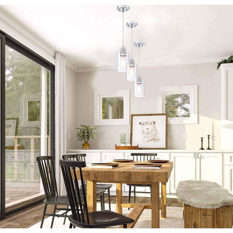 WISBEAM Pendant Lighting Fixture, Hanging Ceiling Lights with E26 Medium