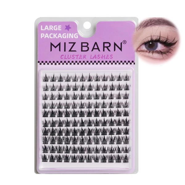 MIZ BARN False Eyelashes C curl Eyelash Clusters, 11-13mm Wispy