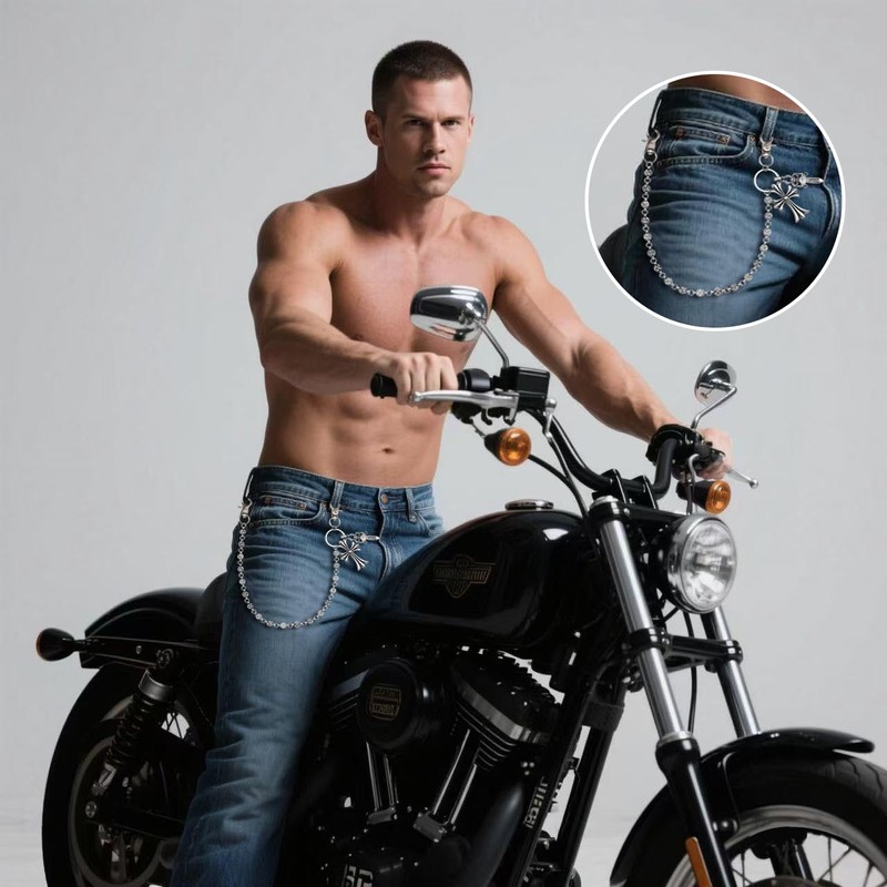 Blowind Durable Cross Pants Chain Biker Jeans Wallet Chain for