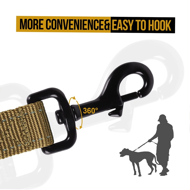 OneTigris Double Dog Lead with Reflective Stripes