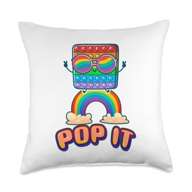 Pop It Rainbow Fidget Toy for Kids Throw Pillow