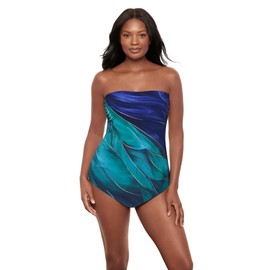 Miraclesuit Women's Swimwear Maldiva Hankini Tankini Top Separate, Blue/Multi, 16