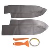 waltyotur 2 Pcs Gray Front Door Panels Armrest Leather Cover