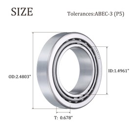 sourcing map 2pcs JL69349/JL69310 Tapered Roller Bearing Cone and Cup, 1.4961" Bore x 2.4803" OD x 0.67" Thick, Chrome Steel Taper Bearing Set, ABEC-5
