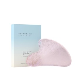 Restorative Elements Rose Quartz Gua Sha – Gua Sha Facial Tool Pink Rose Quartz – Relieve Tension Reduce Puffiness – Rose Quartz Stone for Face – Rose Pink Massage Tool