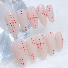 Red Henna Handmade Nail Tips - Short Oval / 레드헤나 수제네일팁 - 숏오벌