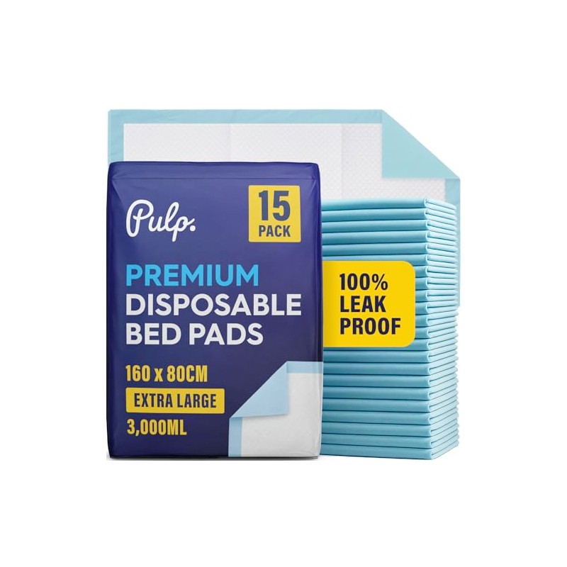 15 x PULP Incontinence Bed Pads 160 x 80cm |