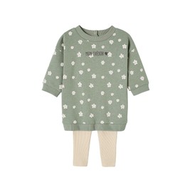 Vertbaudet Baby Set: Dress & Leggings, green