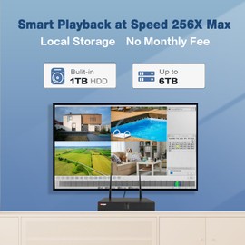 [Two Way Audio, Face Detected] 8 Channel 4K Security Camera System Wireless, 4X Wired Outdoor Indoor WiFi Cameras, Color Night Vision, Person Detection, 3MP Surveillance Camera, 8CH WiFi NVR, 1TB HDD