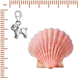 Quiges 3D Bull Dog Clip On Charm Pendant Silver Plated Women's Jewellery