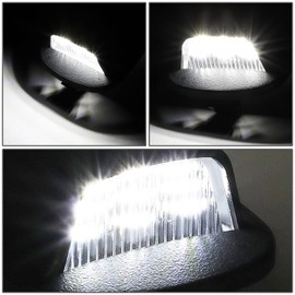 NUVISION LIGHTING NVL-LPL-016 Pair of Black Housing/Clear Lens LED License Plate Lights Compatible with Xterra 1994-2004 / Frontier 1998-2004