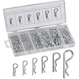 Cotter Tweezers R Pin Cotter Pin Clip, Stainless Steel Cotter Pin Assortment Kit, Silver-Tone, Hairpins, Snap Pins, Hitches, Cotter Pins, Stainless Steel Manufacture, For Automobiles, Machinery, Repair, General Purpose, R-Shaped Springs, 150 Pieces, 6 Ty