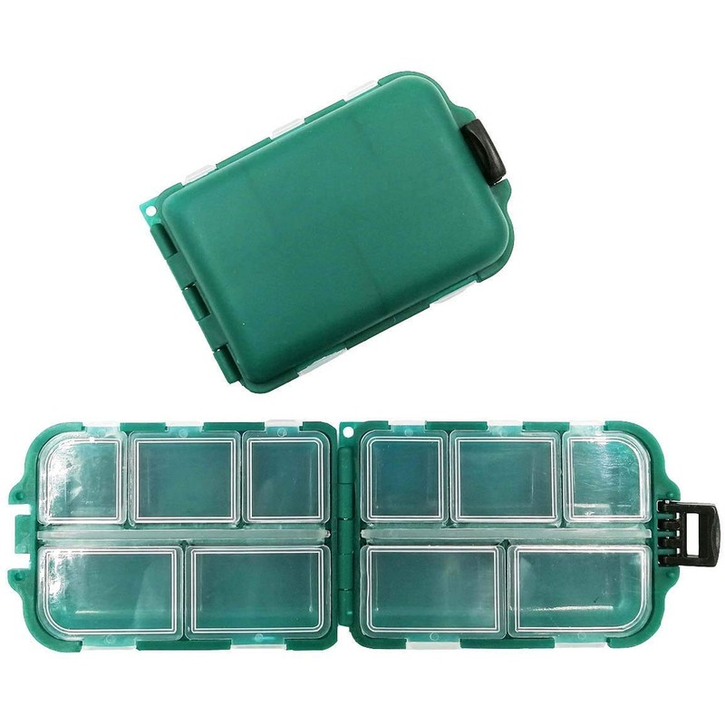 ANCLLO 2Pcs Small Waterproof Hard Fishing Tackle Box Portable Case