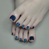 Semi Cured Gel Toenail Strips Gradient Blue 22 Pcs Gel