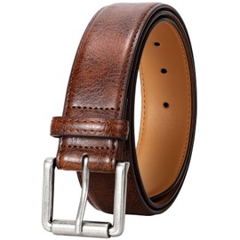 Men Belt Leather Belt for Men Dress Belt Casual Belt Men Golf Belt 1.5” Classic Work belt for Men Leather Jeans Belt JASGOOD,Coffee