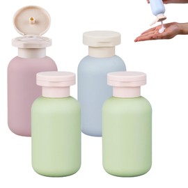 Yistoi Pack of 4 travel bottles for filling, shampoo bottles for filling, travel bottles for filling and label stickers, storing toiletries, bathroom, travel with the