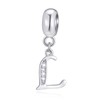 CRISNATA 26 Letter Pendant Charms, Polished 925 Sterling Silver Complete