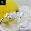 ❣White Christmas handmade nail tips - Short C curve coffin