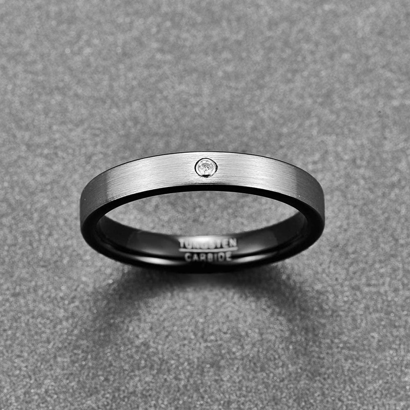 083 Base Men's Ring Tungsten Matte Line Width 0.2 inch