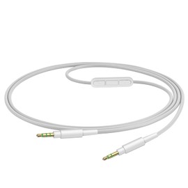 Geekria Skullcandy Hesh, Hesh 2.0, Crusher, Grind Auriculares de Reemplazo Cable de Audio para Auriculares, White with Mic and Volume Control